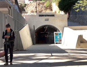 One of the entrances to the Zerostrasse tunnel system that lies under Pula.