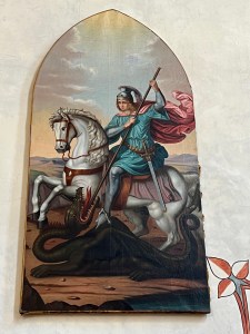 St. George is revered in Slovenia just as in Croatia. This painting of St. George is on the wall of St. George’s Chapel in Ljubljana Castle.