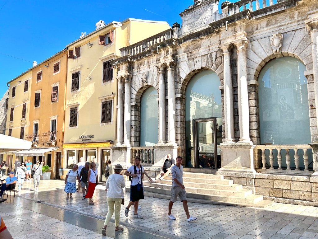 The City Loggia in Zadar, Croatia, was once the courthouse. Today it is used for exhibitions today.
