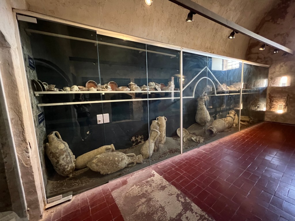The amphorae displayed inside the Fortica at Hvar island date back to the 2nd and 1st centuries BC.